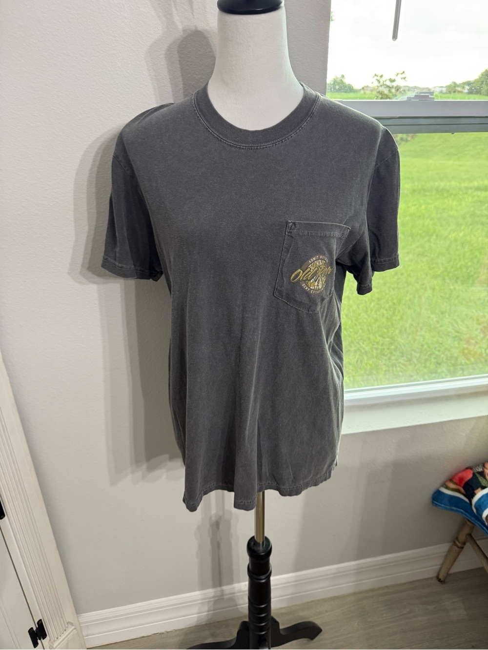 Old Row Washed Charcoal Pocket Tee with Subtle Logo
